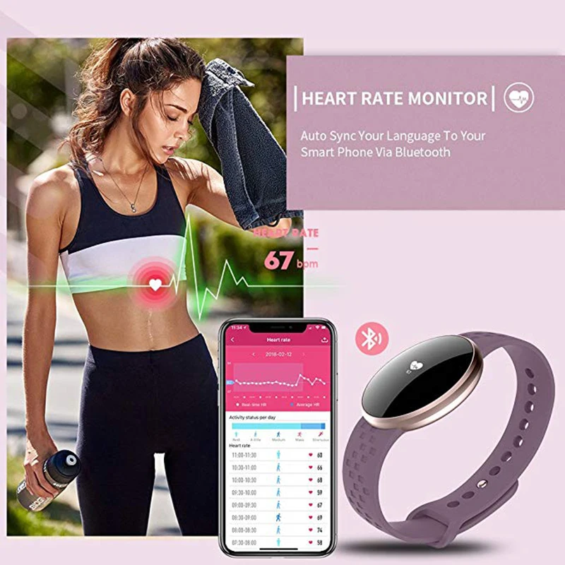 Man Women Smart Watch for IPhone Android Phone with Fitness Sleep Monitoring Remote Camera GPS Waterproof Auto Wake Screen