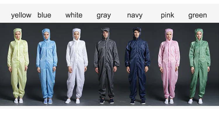 Anti-static Coveralls Clean Clothes Hood Cleanroom Garments Clean food Dust-proof Paint Work Clothing Unisex Protective overalls (3)