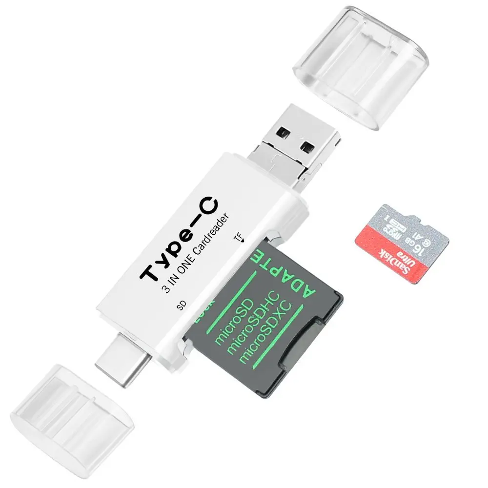 Ascromy 3 в 1 карта памяти Тип C кардридер Micro USB TF SD OTG адаптер для MacBook Pro Google Pixel 2 XL samsung S9 S8 Plus S7