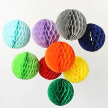 Boule de nid d'abeille en papier, 1 pièce 2 ''4'' 6 '', boule de fleurs, lanterne pour fête de mariage, anniversaire, fête de noël pour enfants, décoration fournitures de spectacle pour bébé