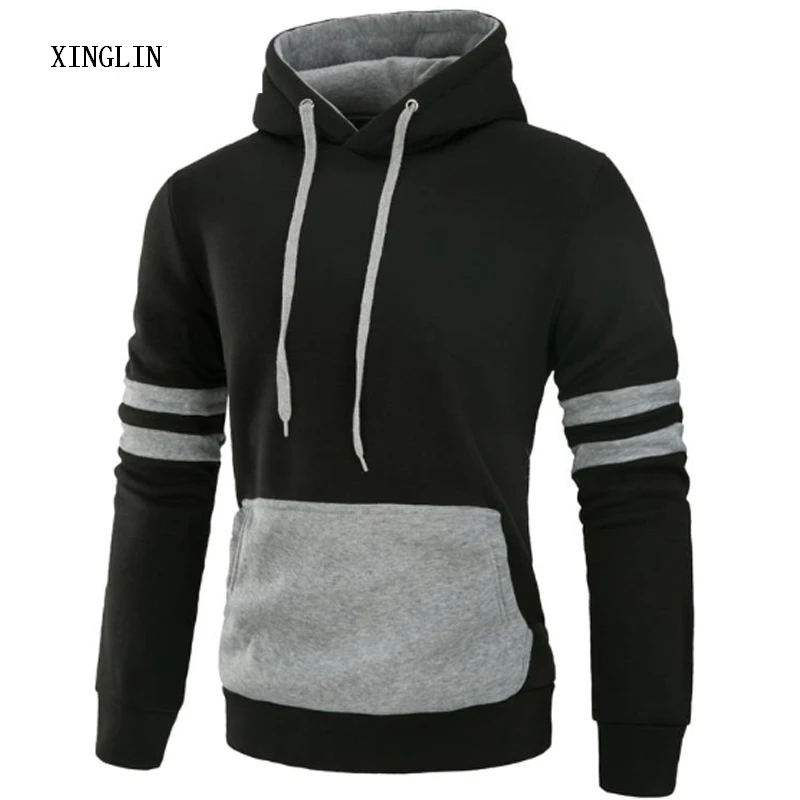 XINGLIN Bolso Hip Hop Hoodies Casual Homens Moda Agasalho Moletom Com