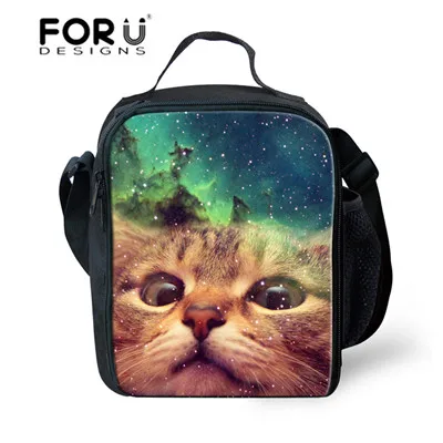 FORUDESIGNS Tumblr стиль 3D Galaxy Cat сумка для обедов с принтом сумка для хранения коробок изолированная сумка для пикника высокое качество - Цвет: T0042G