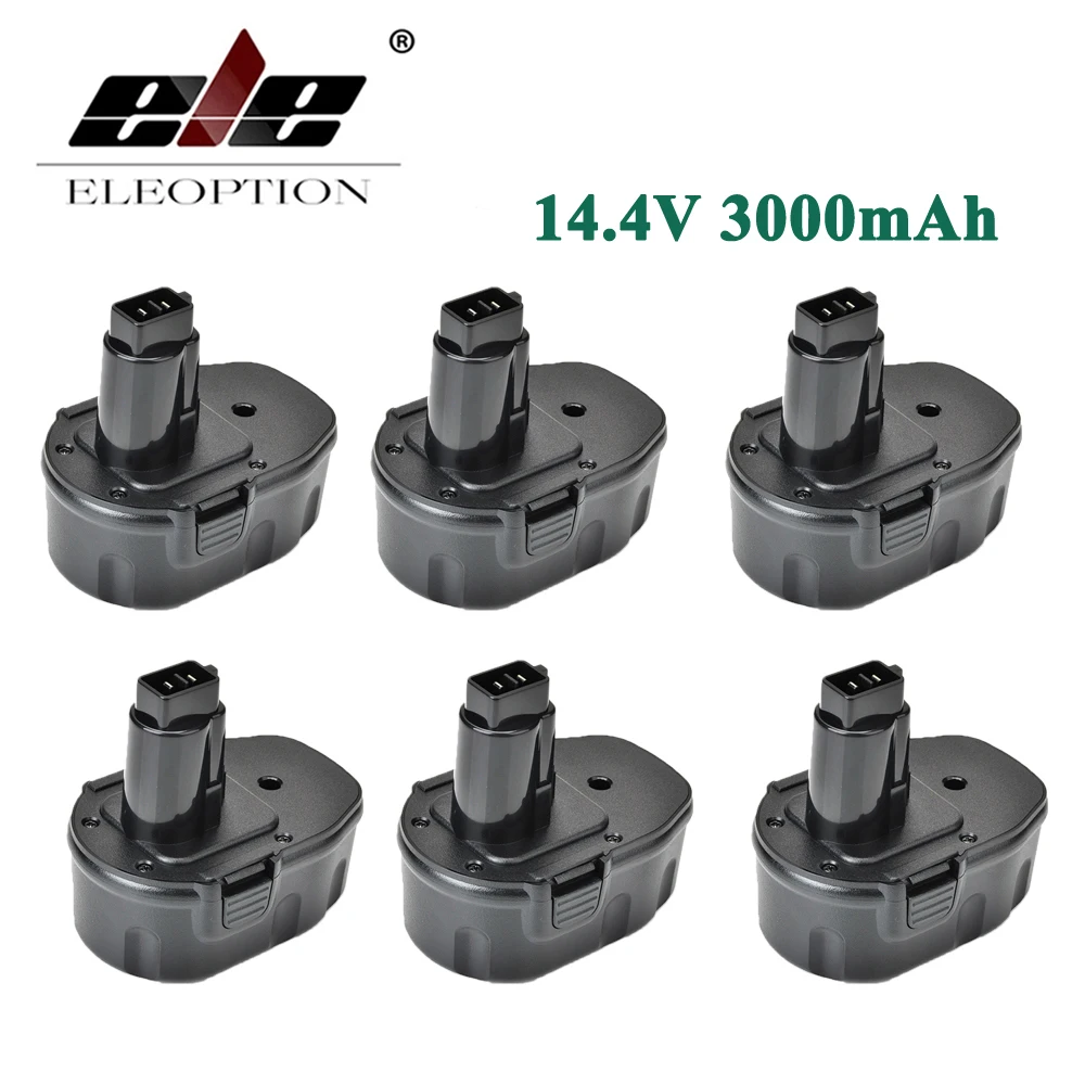 

ELEOPTION 6PCS 14.4V 3000mAh Ni-MH Battery For Dewalt DC9091, DE9038, DE9091, DE9092, DE9094, DE9502, DW9091, DW9094