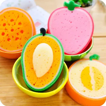 

Creative Cute Fruits Shape Orange Mango Cantaloupe Strawberry Car Kitchen Pan Bowl Cup Plate Household Cleaning Brushes Tools EF