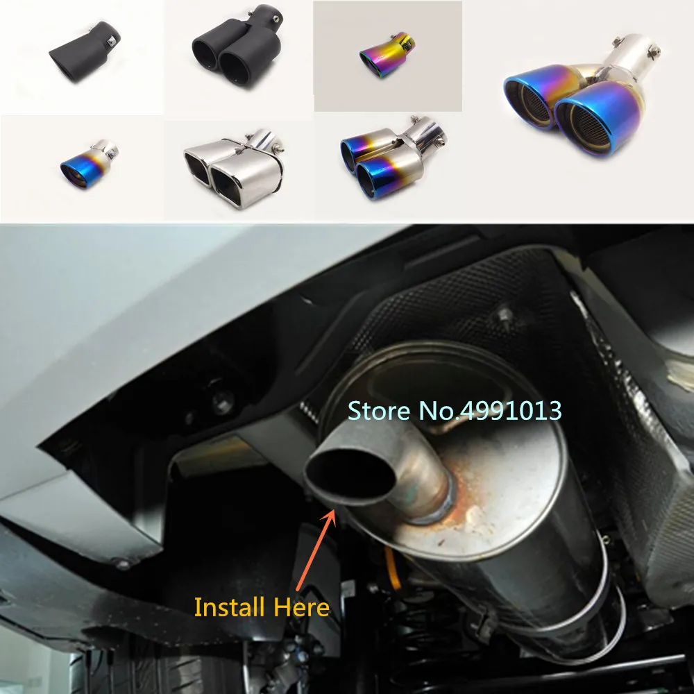 

For Peugeot 3008 2013 2014 2015 car rear cover muffler exterior back end pipe dedicate exhaust tip tail outlet ornament vent
