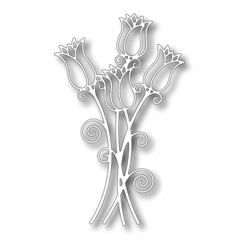 

Eastshape Tulip Bunch Metal Cutting Dies for Dies Scrapbooking Card Making Album Embossing Crafts Flower Cutting Dies Decoration