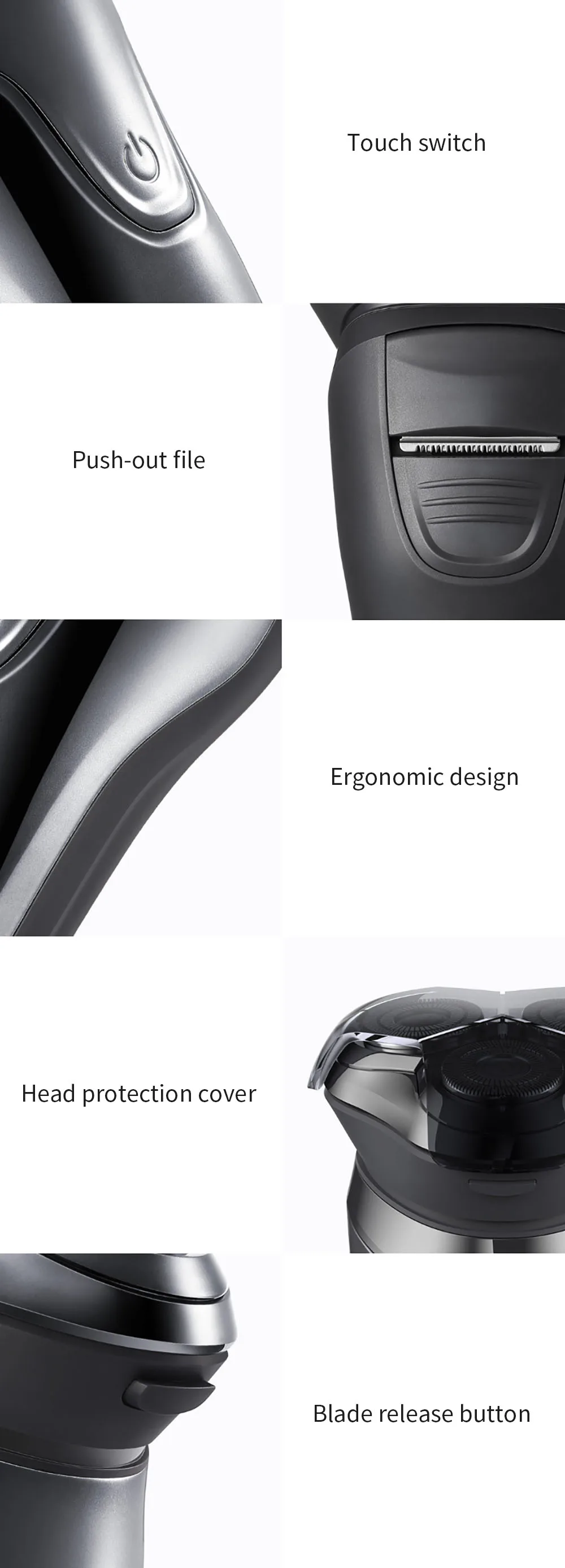 Новинка Xiaomi SO WHITE Беспроводная 3D умная бритва с управлением USB зарядка борода электрическая бритва уход за лицом для мужчин многофункциональный сильный триммер