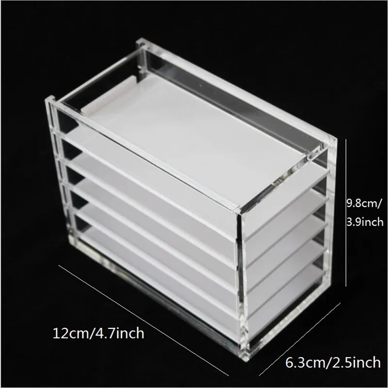 5 Layers Eyelash Storage Box Transparent Acrylic  Cosmetic Organizer Box Makeup Organizers Drawers Eyelashes Glue Pallet Holder (13)