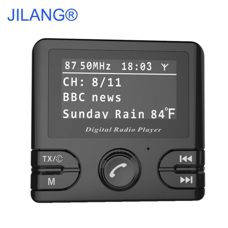 

Auto Car Digital DAB/DAB+ Radio Receiver Audio Adapter Wireless FM Transmitter & Bluetooth Hands-Free DAB+ Tuner Include Antenna