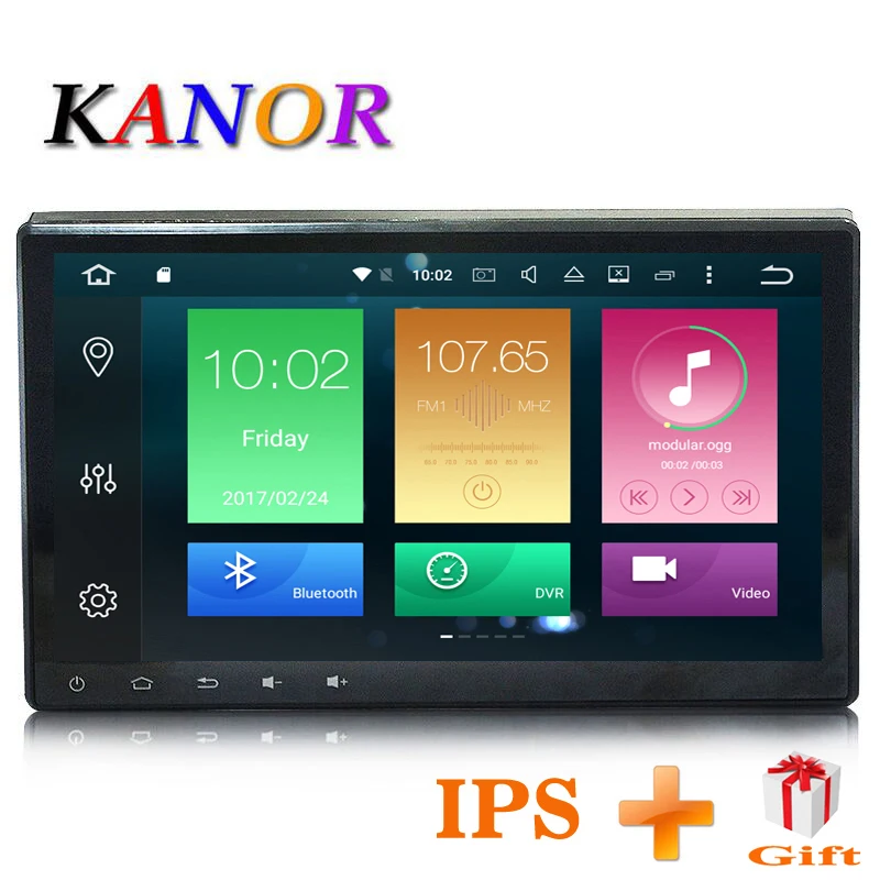 

KANOR Android 8.0 Octa Core IPS 4+32G 10.1 inch Double 2 din Car GPS DVD Player Bluetooth Stereo Sat Nav RDS WIFI Multimedia