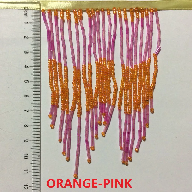 Женский танец живота DIY Материал кисточкой бисер пояс с бахромой bf-1524 - Цвет: orange-pink
