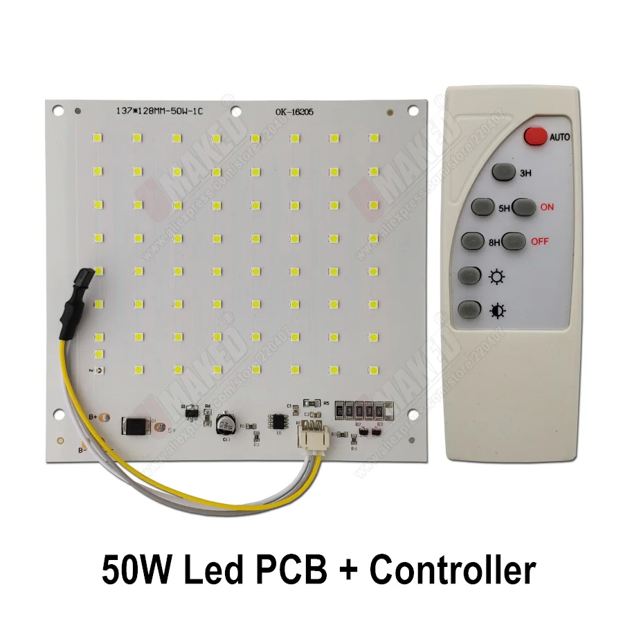 30W LED PCB solar floodlight with remote controller, Road light 30W led light source with controller for floodlight - Испускаемый цвет: 50W