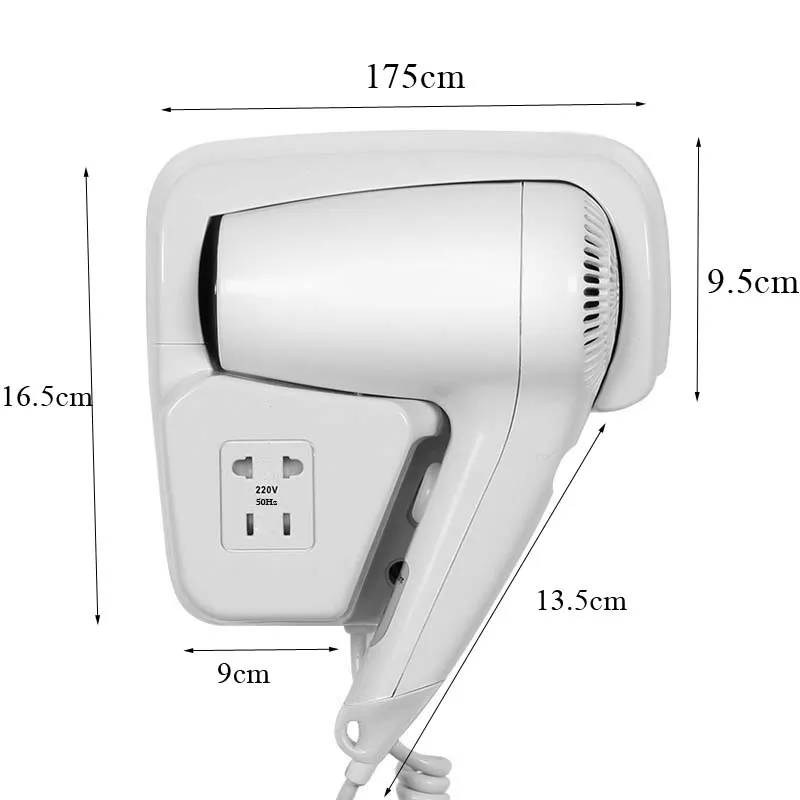 Electric hair dryer for bathroom for hanging on the wall MedexxPRO LLC