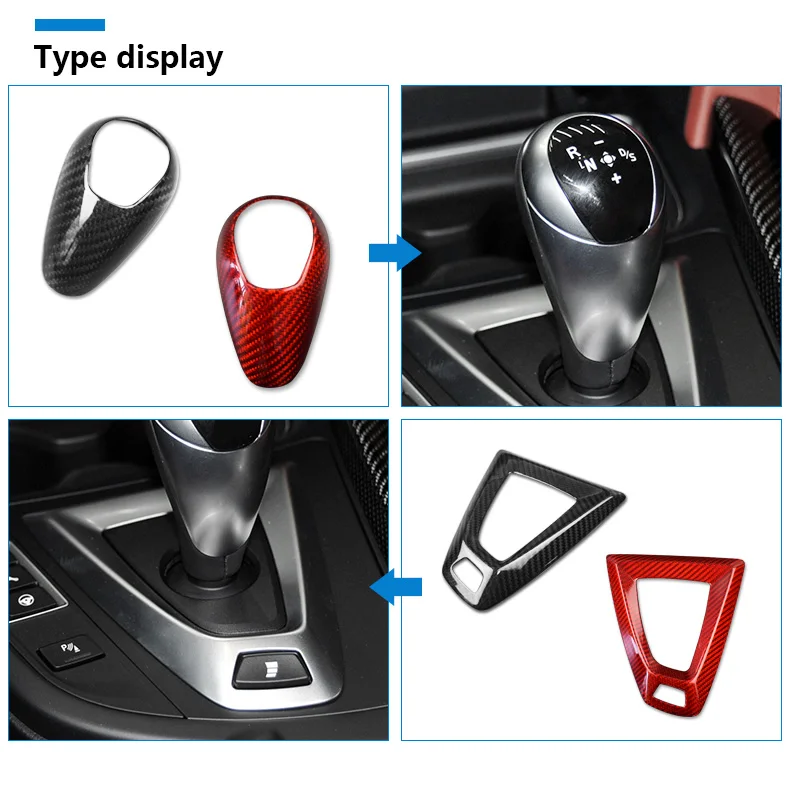 Carbon Fiber Gear Shift Knob Cover Trim for BMW M2 F87 M3 F80 M4 F82 M5 F83 F10 F12 F13 X5M F85 X6M F86 Accessories (2)