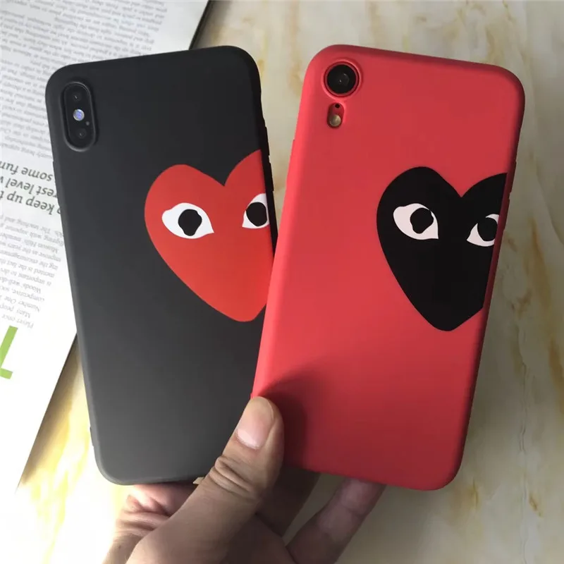 

Soft TPU CDG Play Comme des Garcons Matte Protect cover case for iPhone 6 6S 7 8 Plus X XR XS Max Lovely Eye Luminous phone capa