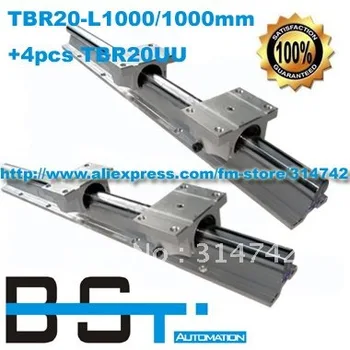 

2pcs TBR20 -L1000mm Support Linear rails shaft guide+4pcs TBR20UU Linear blocks Slide Unit