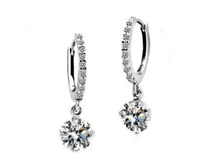 

The White Gold Color AAA Grade Cubic Zirconia Dangle Earring For Women
