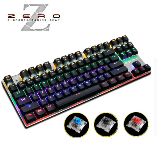  METOO Zero Mechanical keyboard 87/104 keys Black Blue Red switch Gaming keyboard teclado for Deskto