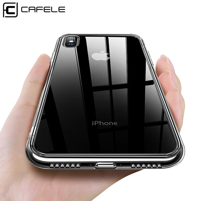CAFELE стекло чехол для iphone X Xs Max XR Мягкий ТПУ Край телефона чехол для iphone X Xs Max XR ультра тонкий прозрачный задняя крышка