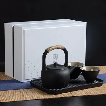 

Chinese Style Exquisite Tea Set China Kung Fu Tea Set For Puer Tea Travel Black Ceramic Tea Set One Teapot Two Cups Teaware Sets