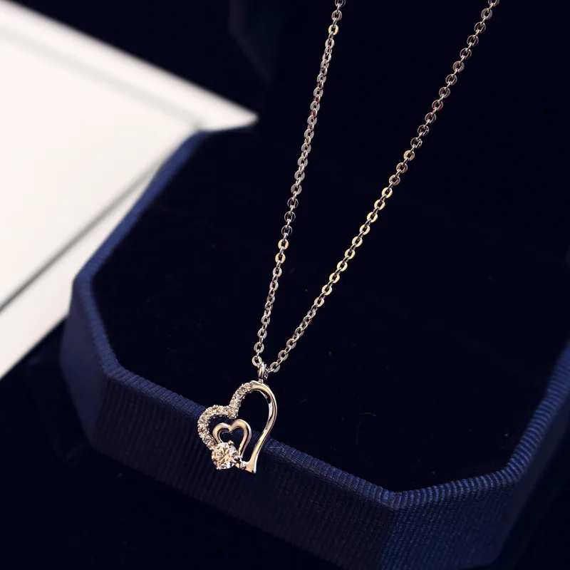 

CX-Shirling Real Rose Gold Plated Pure Clear Simply Small Round Cubic Zirconia Pendant Necklace