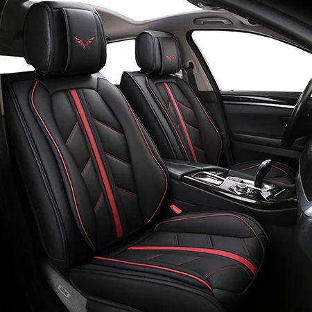 Передние и задние) Специальные кожаные чехлы на сиденья для bmw e46 e30 e39 аксессуары e90 x5 e53 f11 e60 f30 x3 e83 автомобильные аксессуары - Название цвета: Black Standard