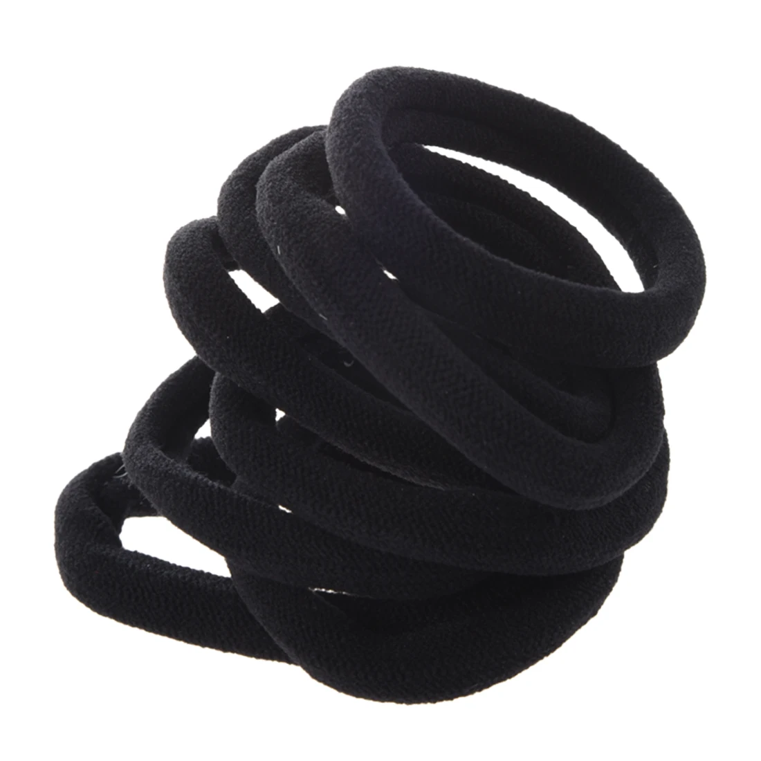 8 Pcs Black Stretchy Band Hair Tie Holder Ponytail Holderin Women's