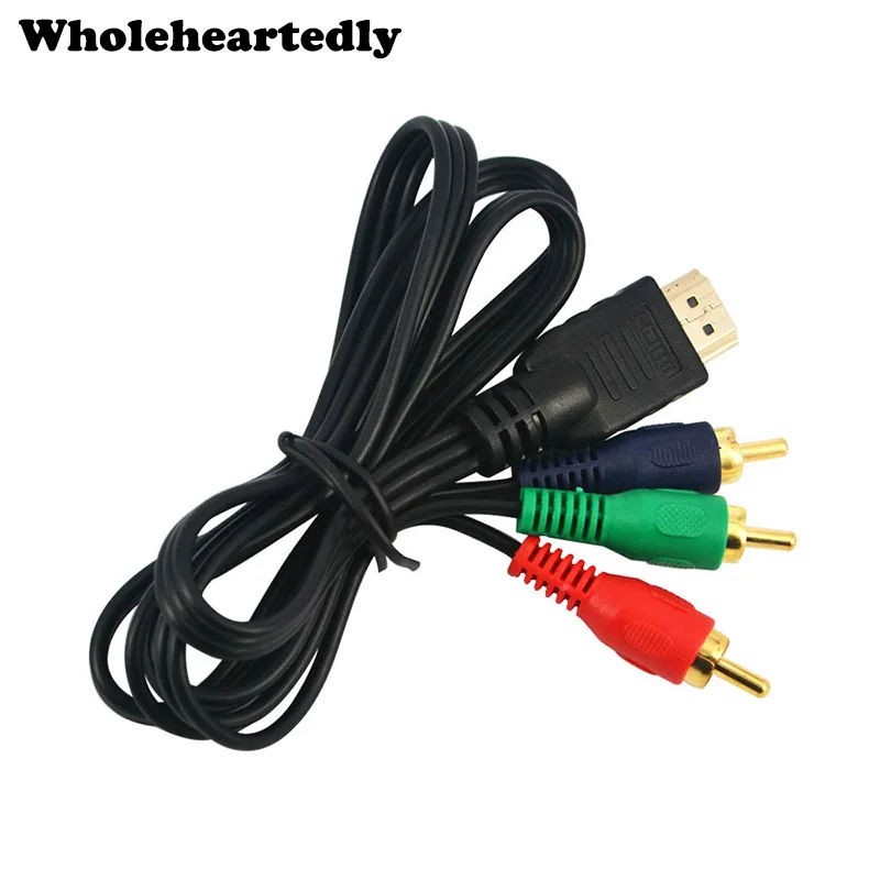 Акция! Кабель 1080p HDMI в 3 RCA 1 м фута Видео Аудио VGA AV компонентный шнур переходник для