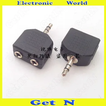 

10pcs Audio Adapter Connector Converting 3-Pole/Pin 3.5 Male to Dual 3.5 Female Dual Track to Dual 3.5 Adapter