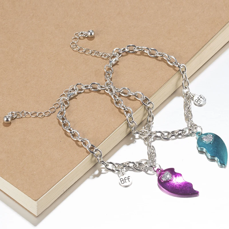 New arrive bff metallic bracelets bracelets with pink/blue