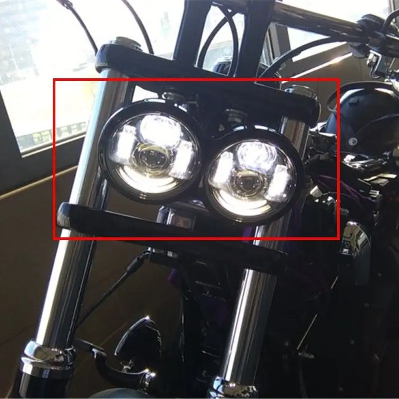 Двойная фара для Harley Dyna жир Боб FXDF модель Moto проектор светодиодный лампы фары
