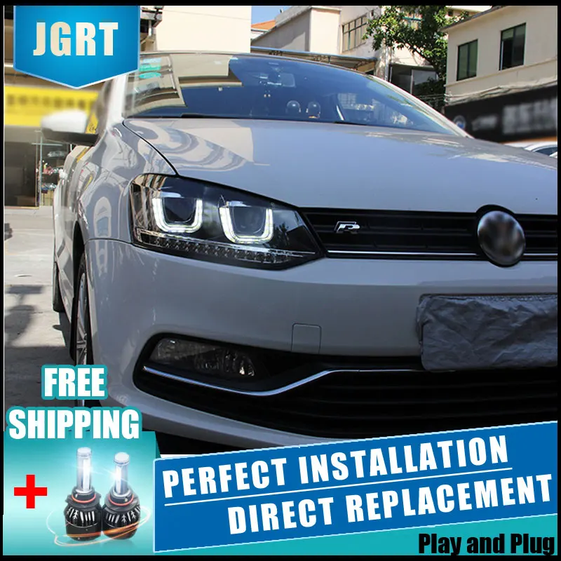  2PCS LED Headlights For VW Polo 2009-2015 Car Led Lights Double Xenon Lens Car Accessories Daytime  - 32906879310