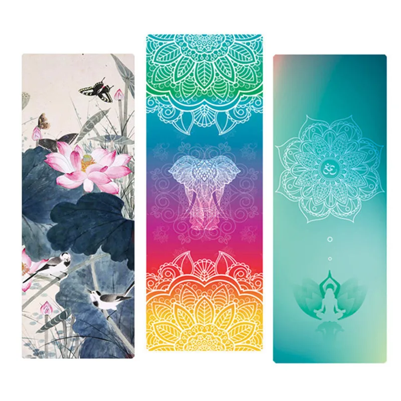 

Printed Yoga Mat Natural Rubber 183*68cm*1.5mm Anti Slip Foldable Goodgrip Exercise Mat For Fitness Pilates Gymnastic Travel Mat