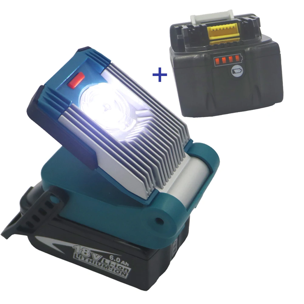 

2pcs 6000MAH 6.0AH li-ion battery+LED Worklight for MAKITA bl1860 bl1850 bl1840 bl1815 Slider Tool Li-ion Battery Outdoor Lamp