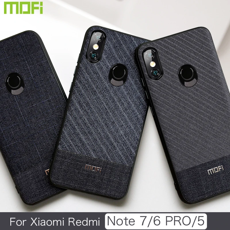 Чехол для Xiaomi Redmi Note 7, чехол для Mofi Redmi Note 7, чехол, задняя крышка для Xiaomi Redmi Note 6 Pro, тканевая ткань, Note 5 6Pro 7