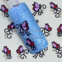 5 листов/партия милый 3D блеск украшение для ногтей в виде бабочки Переводные картинки Украшение для ногтей