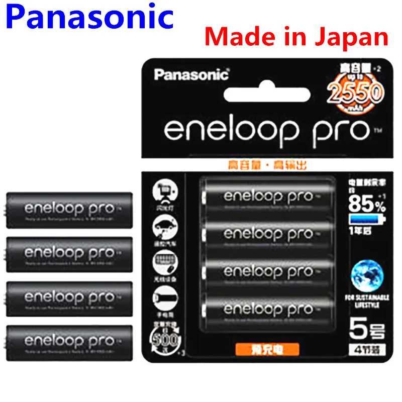 8 шт./лот Panasonic Eneloop Оригинальная батарея Pro AA 2550mAh 1,2 V Ni-MH камера игрушка-фонарик предварительно заряженные аккумуляторы