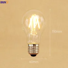 IWHD Bombilla Edison Лампа 220V E27 4 Вт lambadas Винтаж светильник лампа подвесной светильник в стиле ретро ампулы Decoratives A19 G80 G95 ST64 ST58