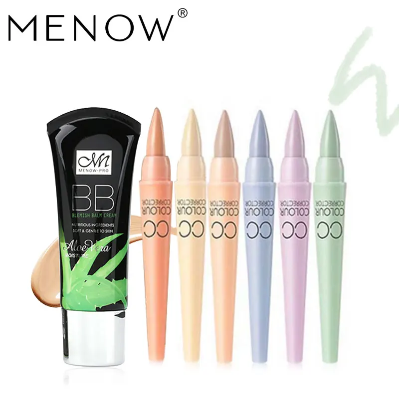 

MENOW Brand Make up set Aloe vera Moisturizing BB Cream & 6 Colors /set CC Concealer Spot Removing Cosmetic Kit drop ship 5368