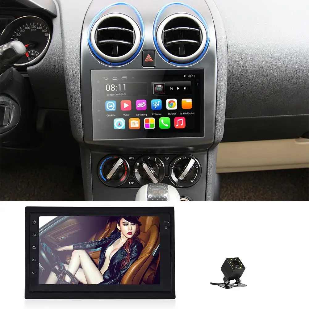 

Android 6.0 2 Din 7 inches Car Auto Radio GLONASS WIFI GPS Reverse Camera Tracker Navigator HD Reversing Steering Wheel Control