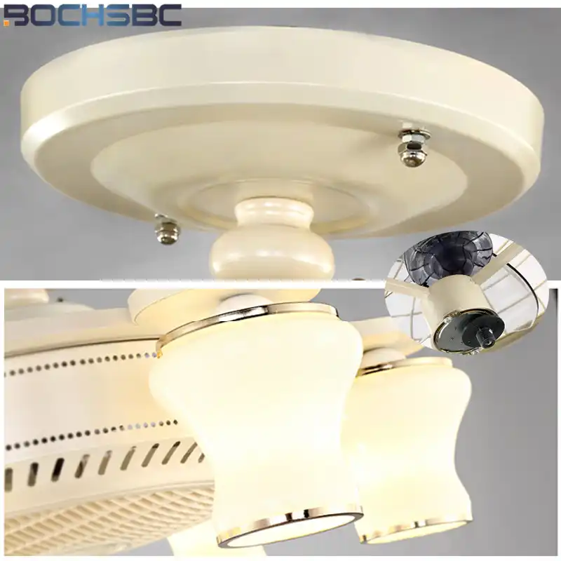 Bochsbc Modern Led Ceiling Fan Lights 8 Heads Anion White