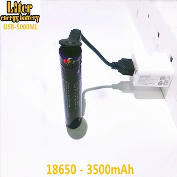 

5000ML USB wire+USB 18650 3500mAh 3.7V Li-ion battery USB Li-ion Rechargebale battery