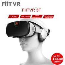 Fiit VR 3F Stereo Video 3D Glasses VR Headset Virtual Reality Smartphone Google Cardboard Helmet vrbox For 4inch to 6.4″ Phones