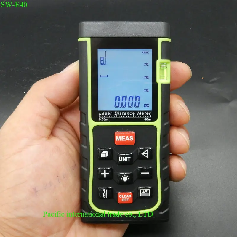 

Laser Rangefinder 40m SNDWAY Distance Meter Digital Laser Range Finder Tape Area-volume-Angle Tester tool SW-E40