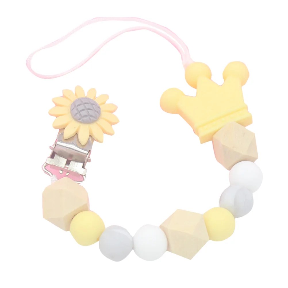 Handmade Silicone Pacifier Chains Safe Teething Chain Baby Teether Eco