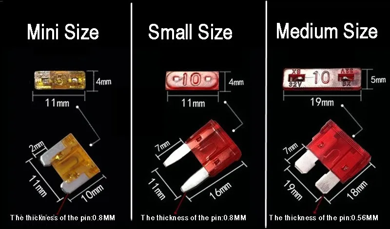 Автомобильные предохранители 27 значений всего 300 шт мини маленький и средний размер 5A 7.5A 10A 15A 20A 25A 30A 35A 40A автоматический предохранитель