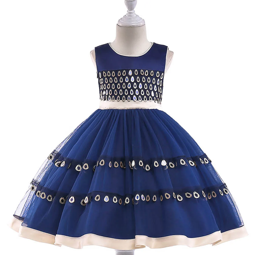 

MQATZ Lace Sequins Formal Evening Wedding Gown Tutu Princess Dress Flower Girl Children Clothing Kids Party For Girl Clothes