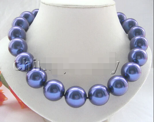 

Beautiful 18" 20mm perfect round south sea shell pearl necklace AAA style Fine Noble real Natural free shipping