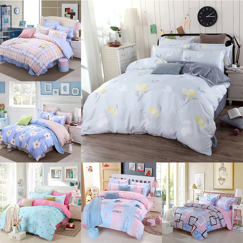 

Fashion Bedding Set Luxury 4PCS Family Duvet Cover Set Flat Sheet Bedding Set Pillowcase, No Filler 2019 Bed Set