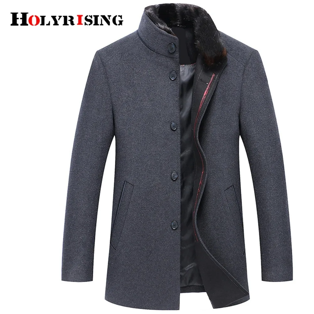 Holyrising, мужские шерстяные пальто, Casaco Masculino Inverno, на одной пуговице, мужское пальто, ветрозащитная Мужская одежда, тонкие пальто для мужчин, 18519-5